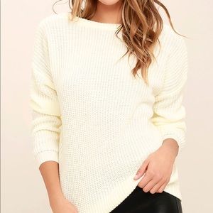 Lulus Island Ferry Cream Sweater XS